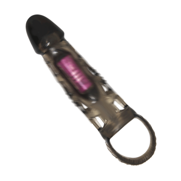 Guaina estensore del pene 18 cm circa vibrante nero con anello di sostegno Harry - 7