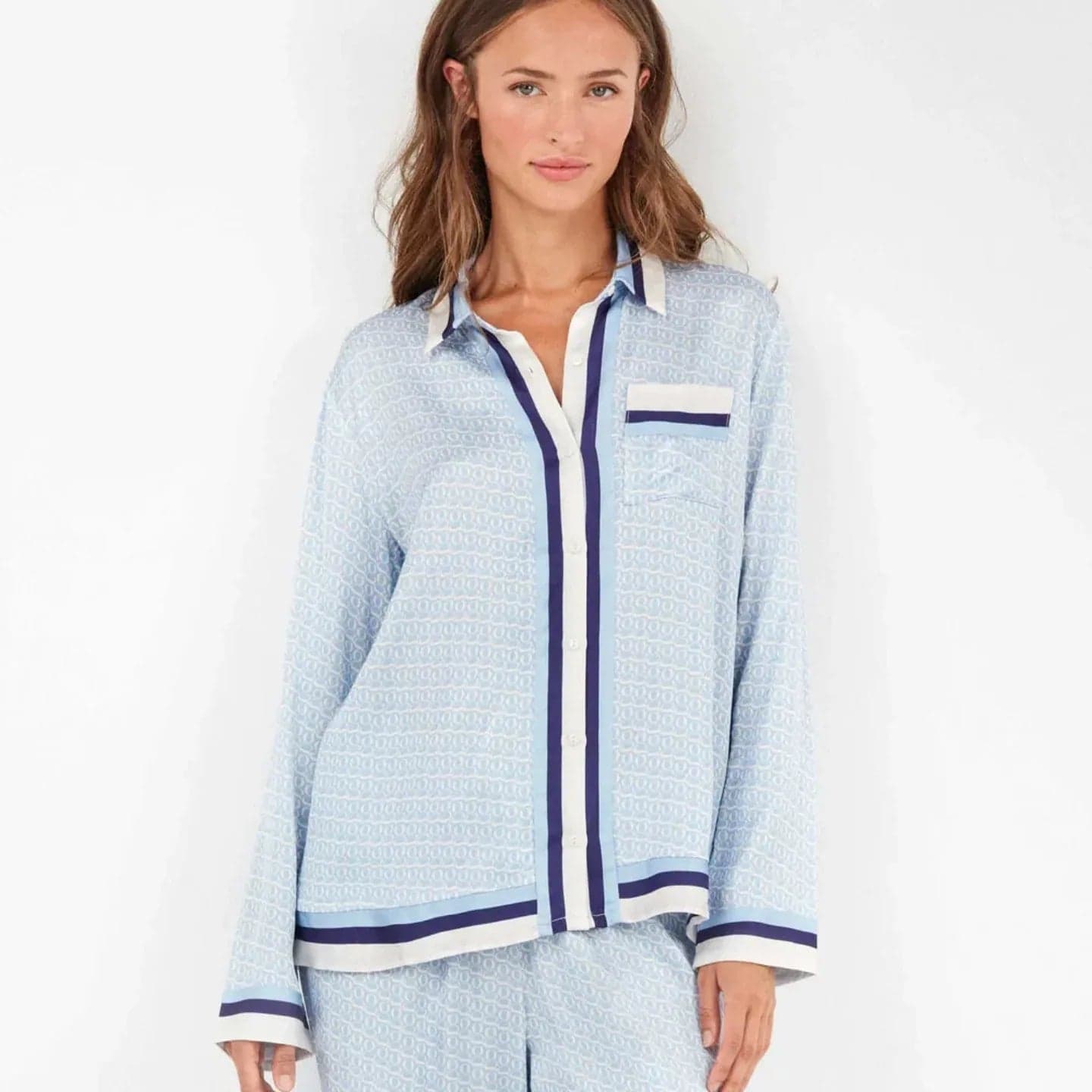 Pigiama Donna Autunno/Inverno Gisela 2/20320S – Set Camicia Monogramma in Raso