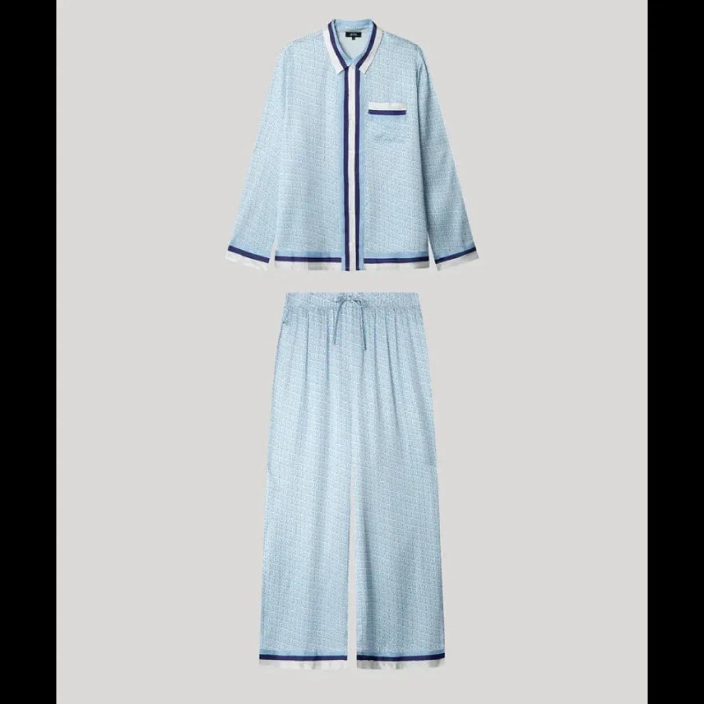 Pigiama Donna Autunno/Inverno Gisela 2/20320S – Set Camicia Monogramma in Raso - 2