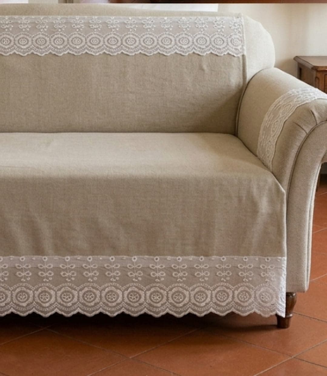 Copritutto Mastro Bianco Vienna Copridivano Copriletto 250x250 cm in Cotone - 11