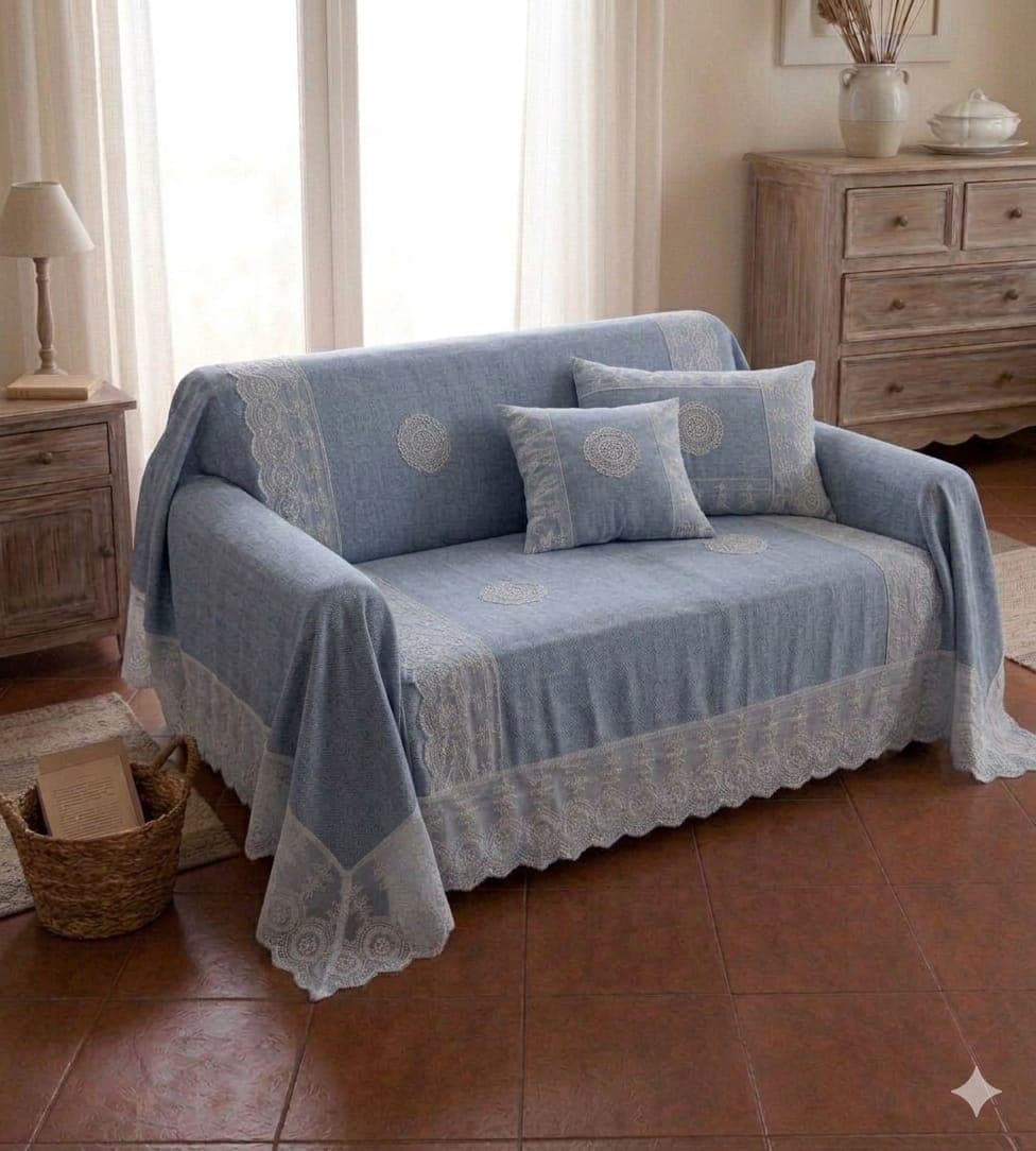 Copritutto Mastro Bianco Vienna Copridivano Copriletto 250x250 cm in Cotone - 4