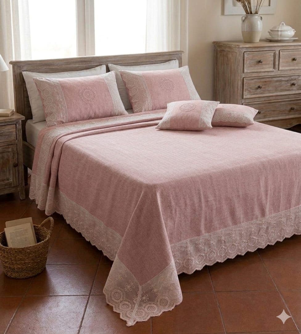 Copritutto Mastro Bianco Vienna Copridivano Copriletto 250x250 cm in Cotone - 7