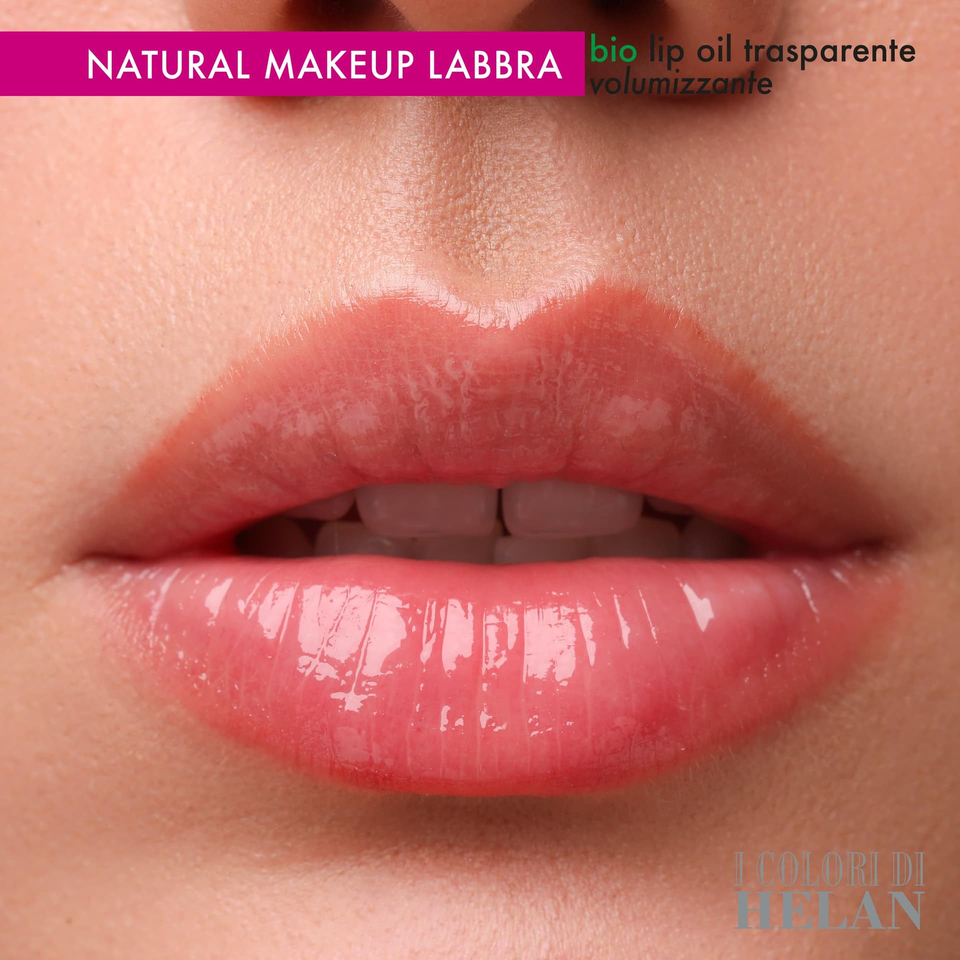 Helan I Colori di Helan - Lucidalabbra Volumizzante per Make Up Lunga Durata, Lip Gloss Labbra Balsamo Idratante con Olio di Ricino e Acido Ialuronico, Lip Oil Bio con Vitamina E Makeup no Sticky, 3ml - 3
