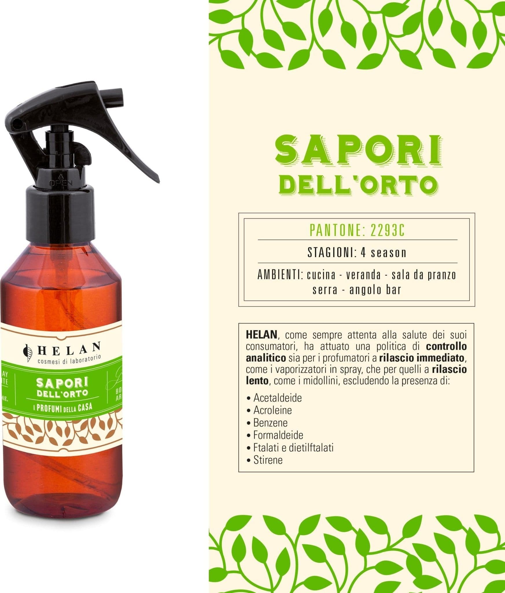 Helan Sapori dell'Orto - Profumatore per Ambienti, Profumo Ambiente Spray con Basilico e Pepe Rosa dalle Note Aromatiche Verdi - Idee Regalo Deodorante e Profumatori Ambiente, 150 ml - Made in Italy - 3