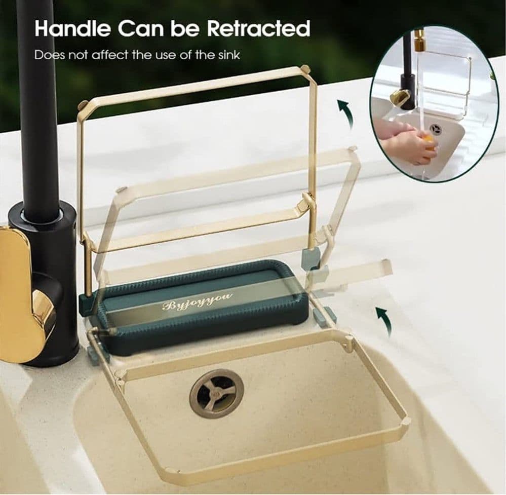 SUPPORTO PIEGHEVOLE FILTRO SCARICO PER LAVELLO DA CUCINA CON 50 SACCHETTI A RETE MONOUSO - 5