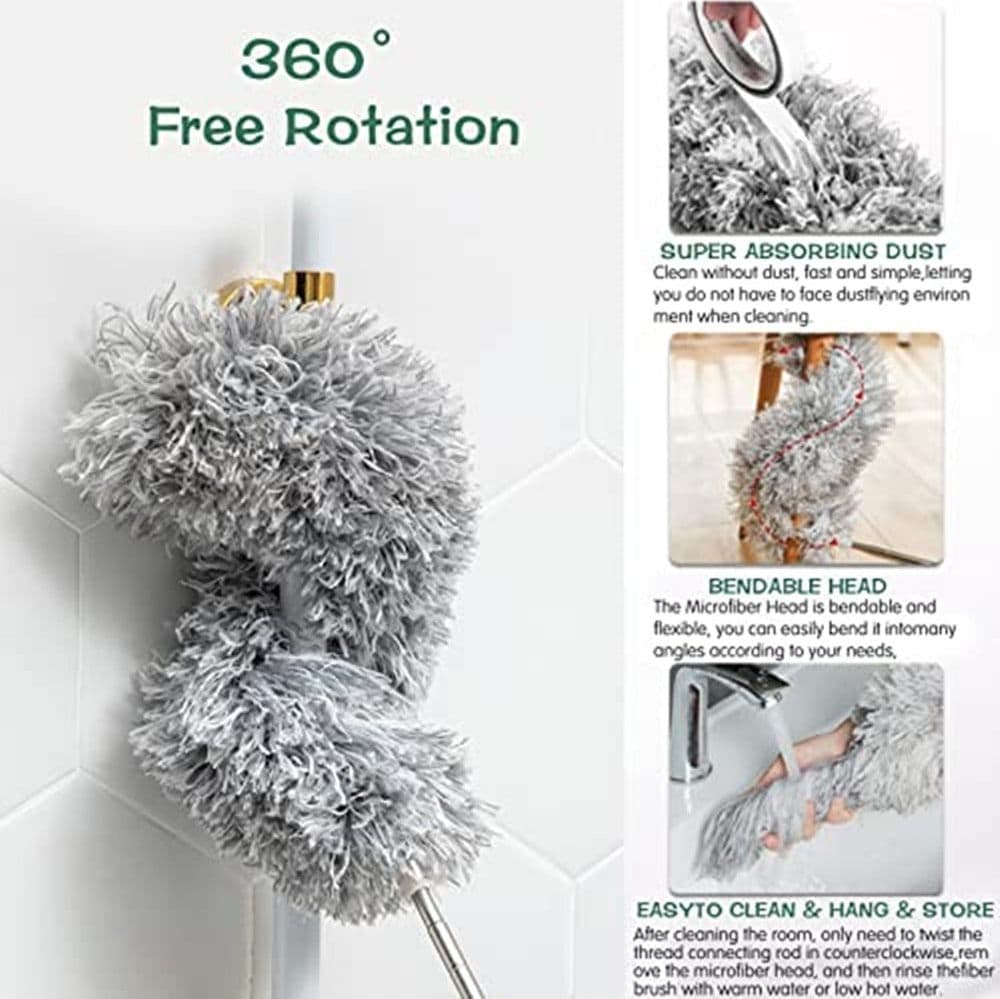 KIT 3IN1 SPOLVERINO CON ASTA ESTENSIBILE PIEGHEVOLI RIUTILIZZABILI PER VENTILATORI MOBILI - 11