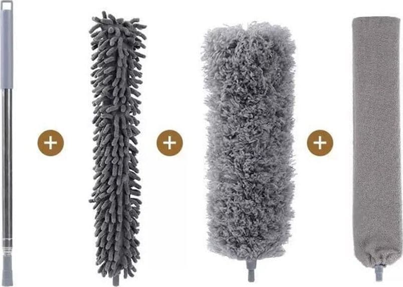 KIT 3IN1 SPOLVERINO CON ASTA ESTENSIBILE PIEGHEVOLI RIUTILIZZABILI PER VENTILATORI MOBILI - 3