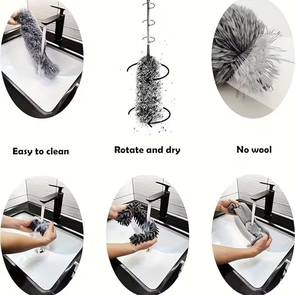 KIT 3IN1 SPOLVERINO CON ASTA ESTENSIBILE PIEGHEVOLI RIUTILIZZABILI PER VENTILATORI MOBILI - 7