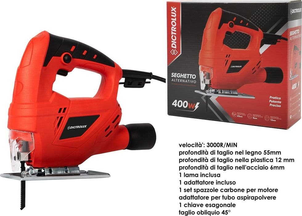 SEGHETTO ALTERNATIVO ELETTRICO 400W PRATICO POTENTE PRECISO TAGLIA LEGNO PLASTICA METALLO - 2