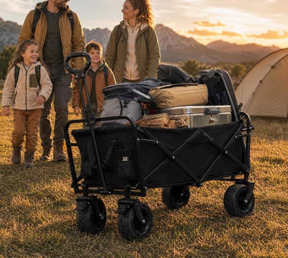 CARRELLO PIEGHEVOLE PORTATILE MULTIUSO PORTATA 80KG RUOTE CON BLOCCAGGIO MANICO RETRATTILE - 8