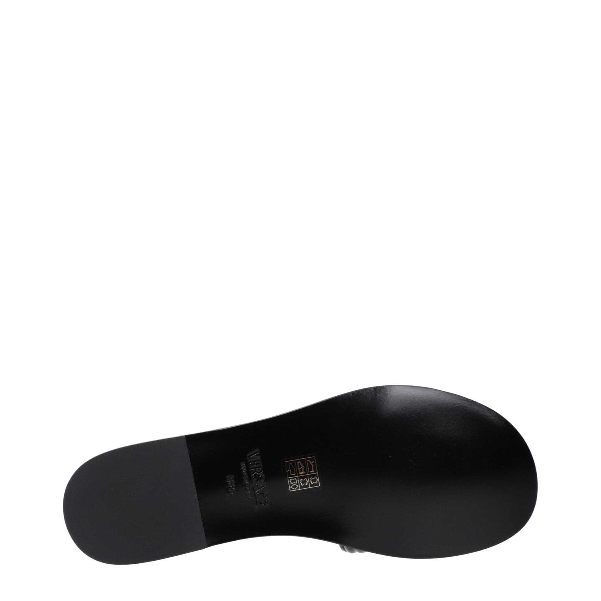 Versace Black Leather Slippers - 5