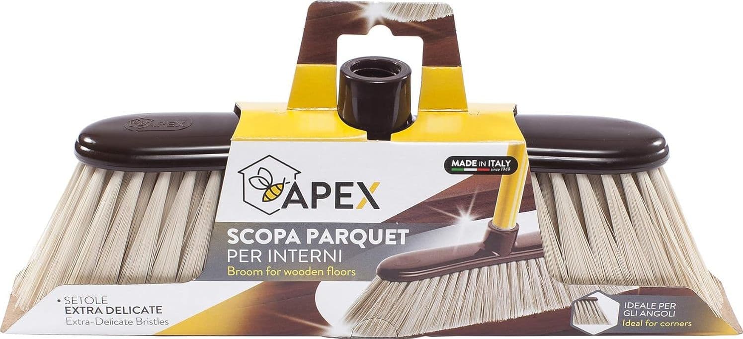 Apex Scopa Parquet Pavimenti in Legno, con  Setole Antigraffio  32 x 5 x 12 cm - 2