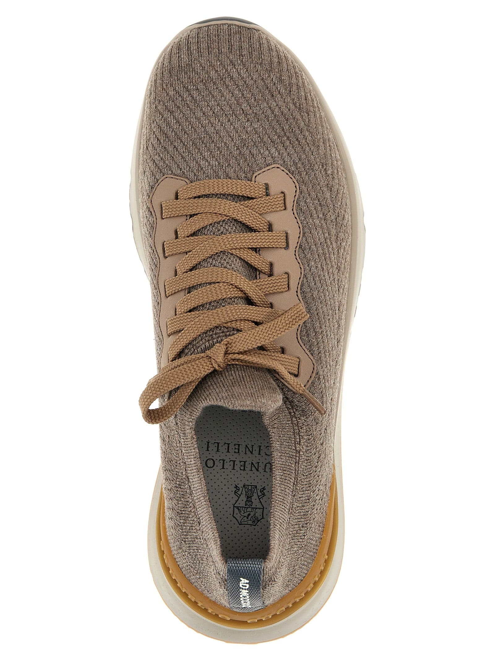 Brunello Cucinelli Gray Wool Low Top Sneakers - 4