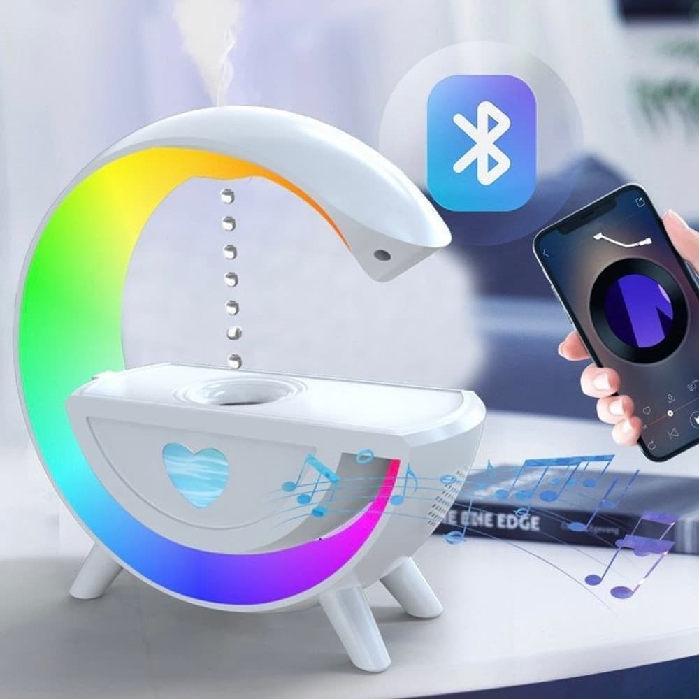 UMIDIFICATORE ARIA ANTIGRAVITAZIONALE GOCCIA ACQUA CON ALTOPARLANTE BLUETOOTH LUCE LED RGB - 3