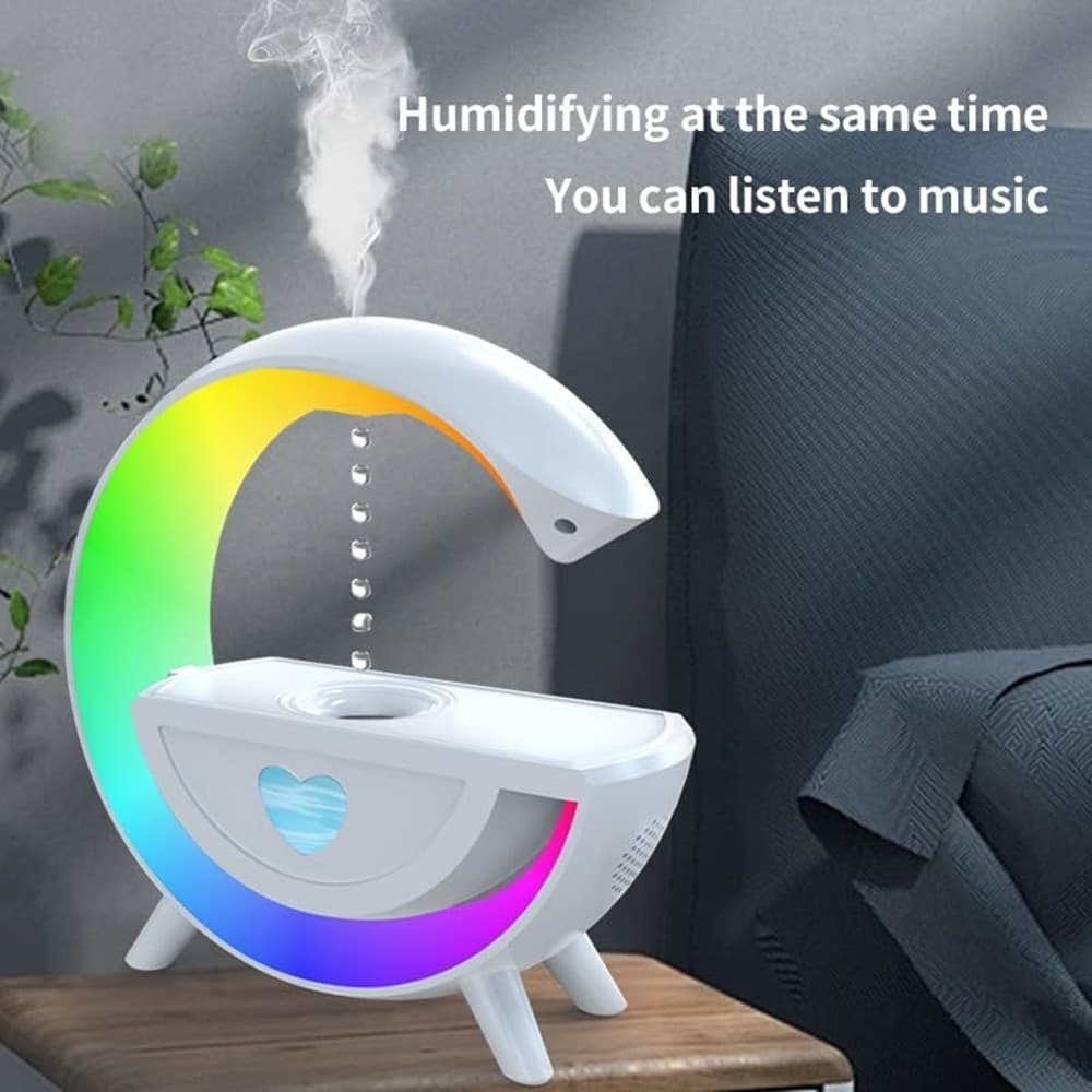 UMIDIFICATORE ARIA ANTIGRAVITAZIONALE GOCCIA ACQUA CON ALTOPARLANTE BLUETOOTH LUCE LED RGB - 5