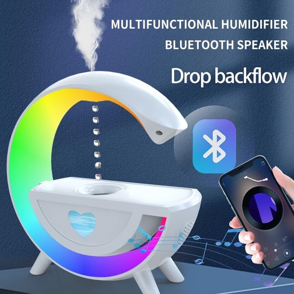 UMIDIFICATORE ARIA ANTIGRAVITAZIONALE GOCCIA ACQUA CON ALTOPARLANTE BLUETOOTH LUCE LED RGB - 7