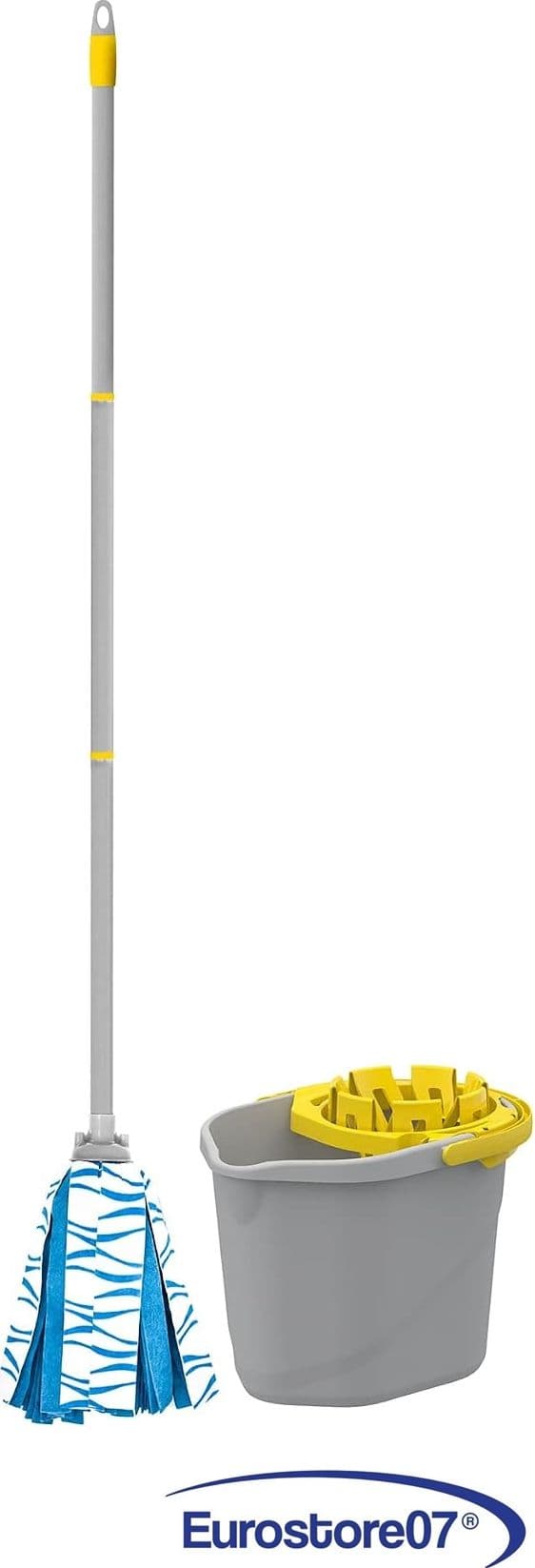 Apex  Mop Lavapavimenti Secchio e Strizzatore  Manico 120 cm, Secchio 12 Litri