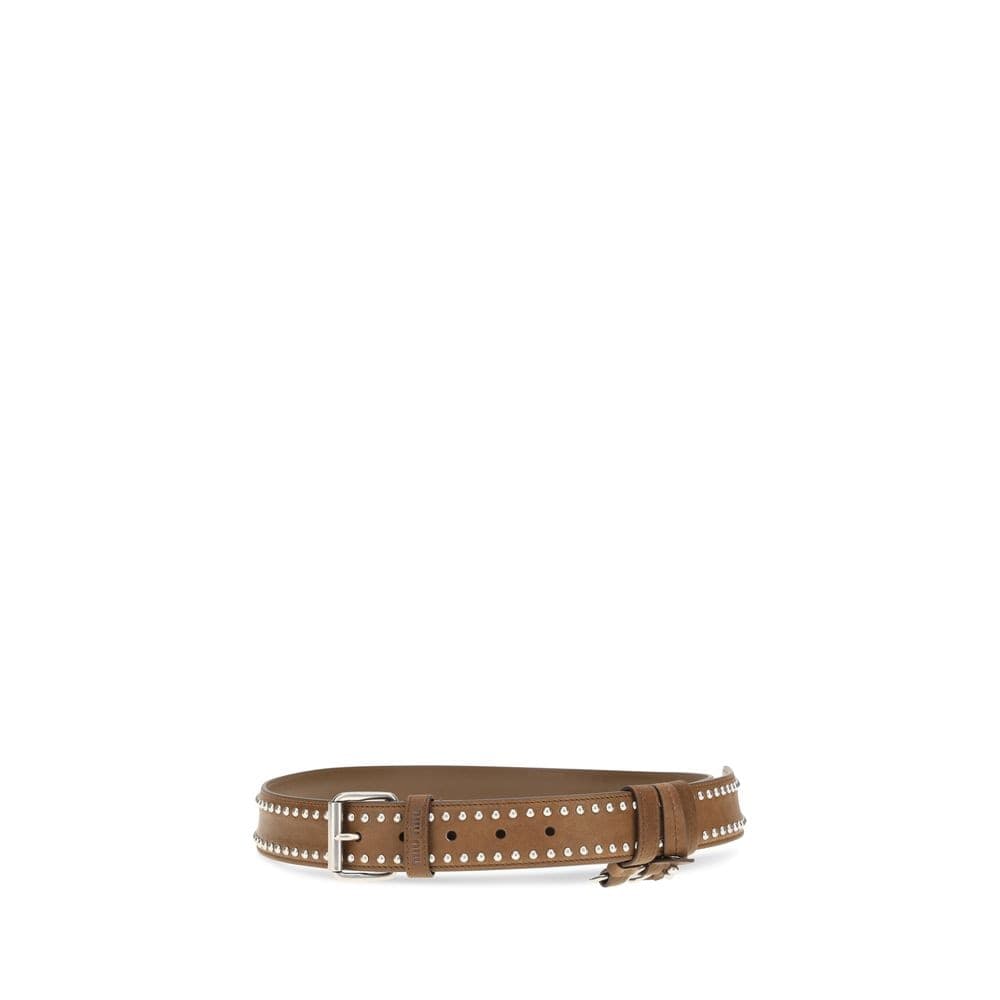 Miu Miu Brown Suede Leather Regular Belt - 2