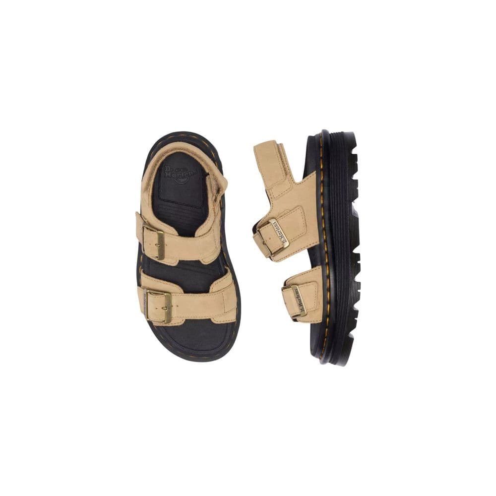 Dr. Martens Beige Leather Platform Sandals - 5