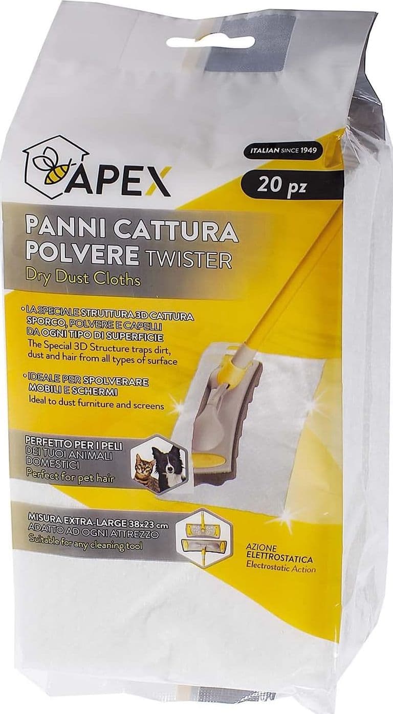 Apex panno usa e getta 'twister'  20 panni cm 23 x 38   cattura polvere - 3