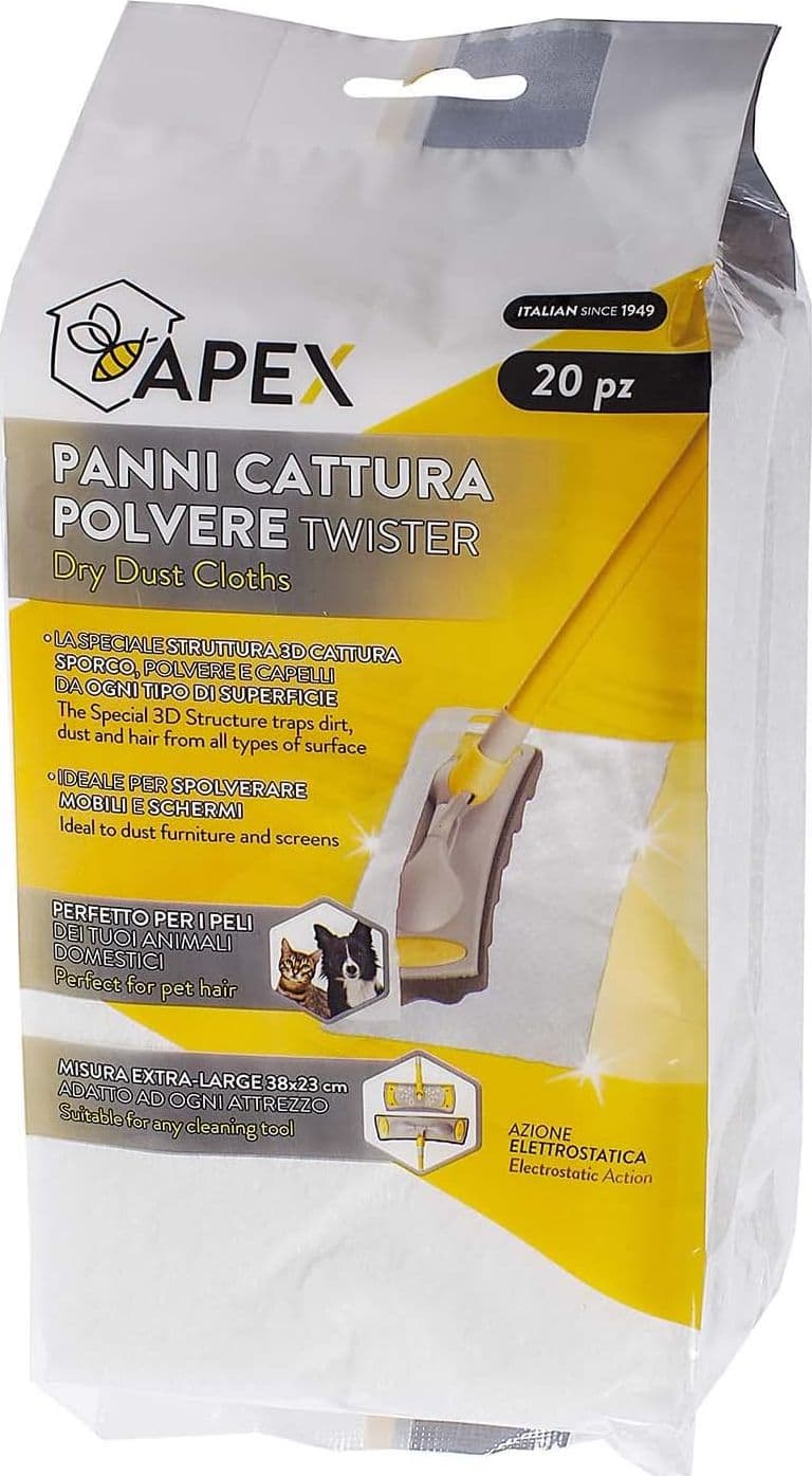 Apex panno usa e getta 'twister'  20 panni cm 23 x 38   cattura polvere - 4