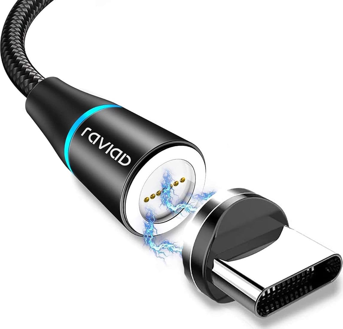 2 Cavi di Ricarica Magnetico Type-C RAVIAD USB Intrecciato in Nylon Caricabatterie Rapido 3A 2 m - 2