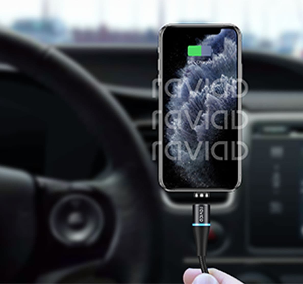2 Cavi di Ricarica Magnetico Type-C RAVIAD USB Intrecciato in Nylon Caricabatterie Rapido 3A 2 m - 3