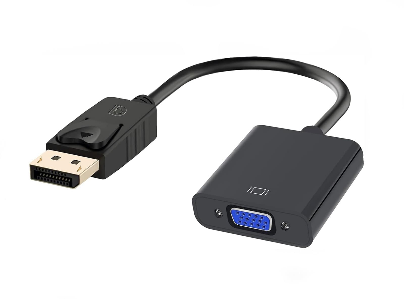 Adattatore Video da uscita DisplayPort a ingresso VGA completo di cavo VGA da 140cm - Display Port to VGA + Cable - No al contrario - 3