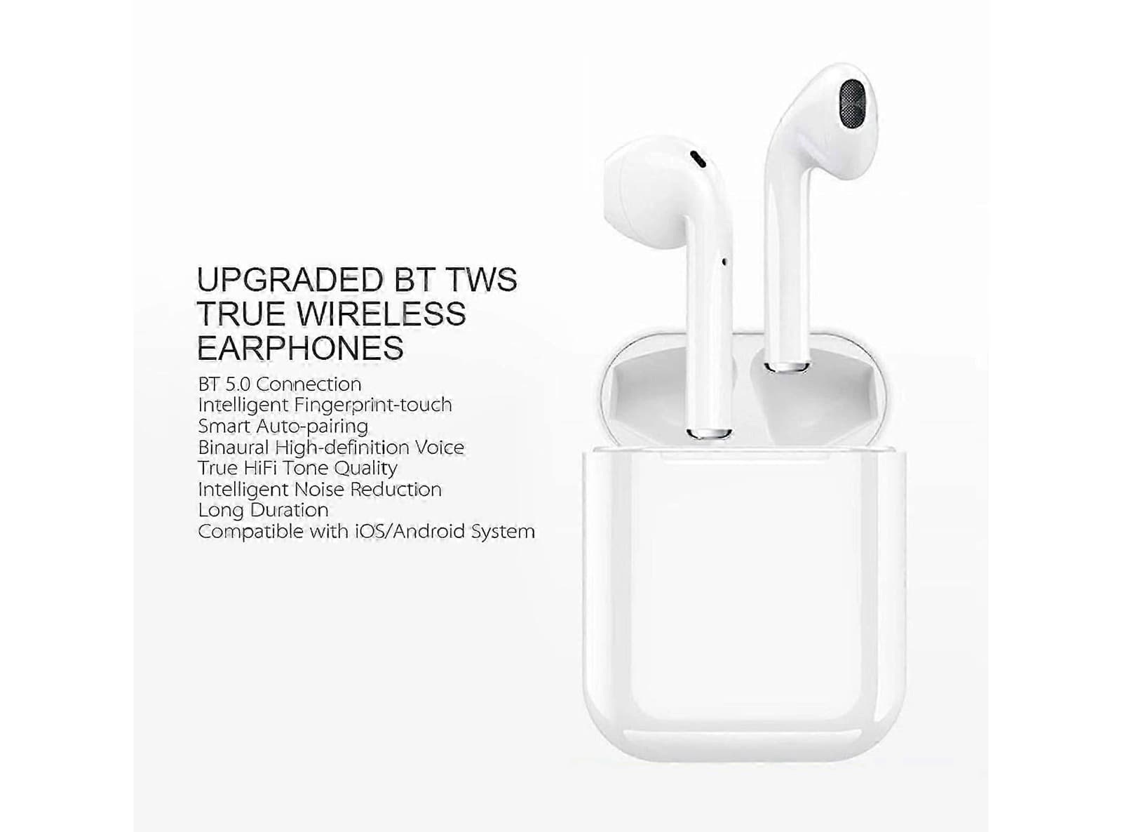 Auricolari Bluetooth 5.0 Wireless i12 TWS - Cuffie Senza Fili Stereo con Custodia di Ricarica Microfono Integrato e Comandi Touch Compatibili con iOS e Android - 4