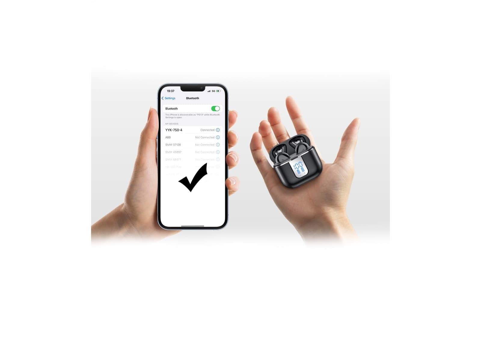 Auricolari Senza Fili con HD Microfono HiFi Stereo Display LED con Riduzione del Rumore Cuffie Bluetooth 5.3  Ricarica Rapida USB-C Impermeabile IP7 Adatto Android iOS - 2