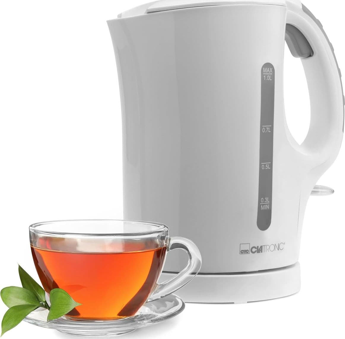 Bollitore Elettrico Clatronic WK 3462 da 1L 900W Acciaio Inossidabile Bianco