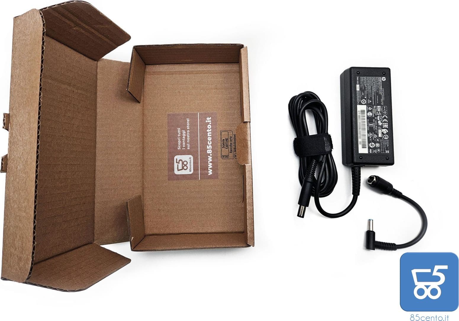 Caricabatterie Originale HP per Notebook Laptop Portatili Mini PC Tiny da 65W 19,5 V 3,33A + Adattatore da 7,4x5mm a 4,5x3mm - Prodotto Nuovi senza cavo alimentazione - 6