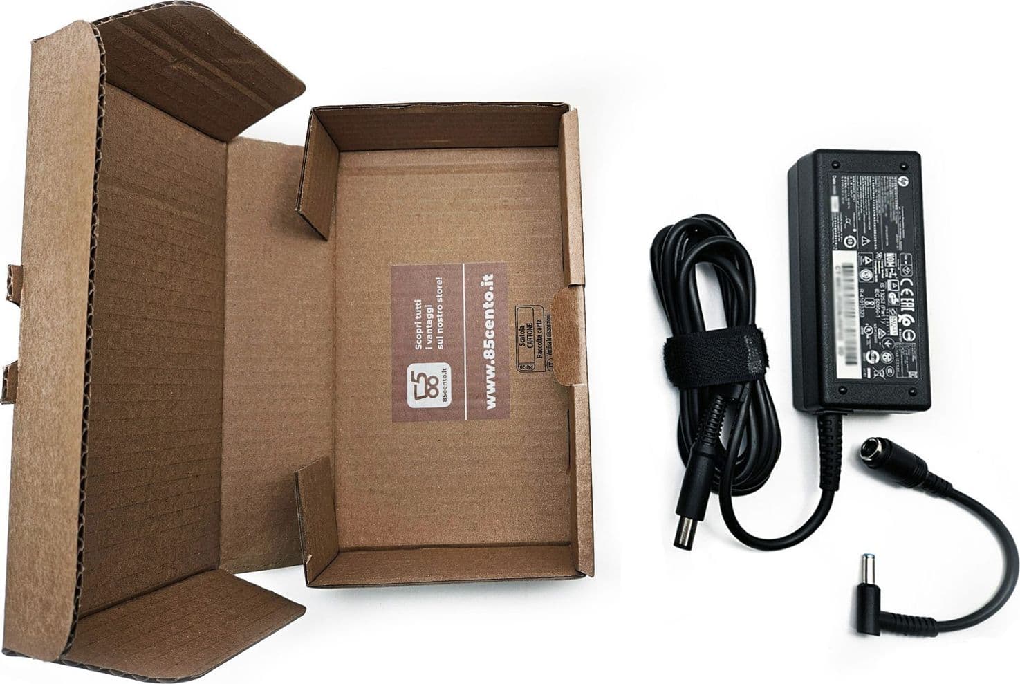 Caricabatterie Originale HP per Notebook Laptop Portatili Mini PC Tiny da 65W 19,5 V 3,33A + Adattatore da 7,4x5mm a 4,5x3mm - Prodotto Nuovi senza cavo alimentazione - 8