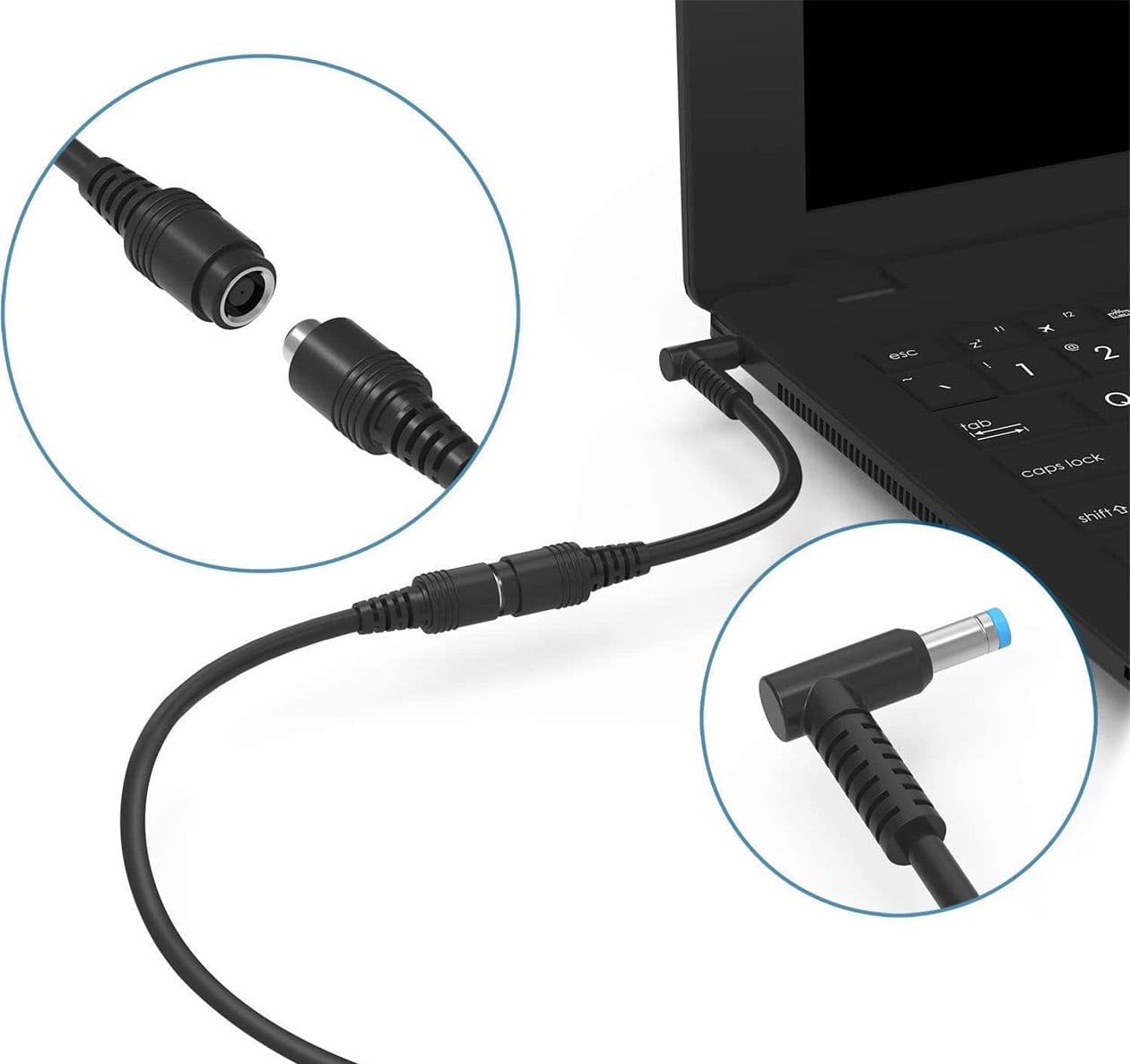 Caricabatterie Originale HP per Notebook Laptop Portatili Mini PC Tiny da 65W 19,5 V 3,33A + Adattatore da 7,4x5mm a 4,5x3mm - Prodotto Nuovi senza cavo alimentazione - 9