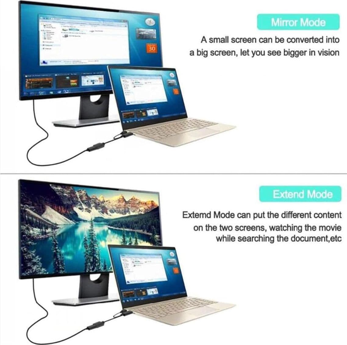 Cavo Adattatore da HDMI 4K 60Hz a Cavo Adattatore DisplayPort con Cavo Adattatore Video di Alimentazione USB per Computer da 25cm Interfaccia Multimediale - 2