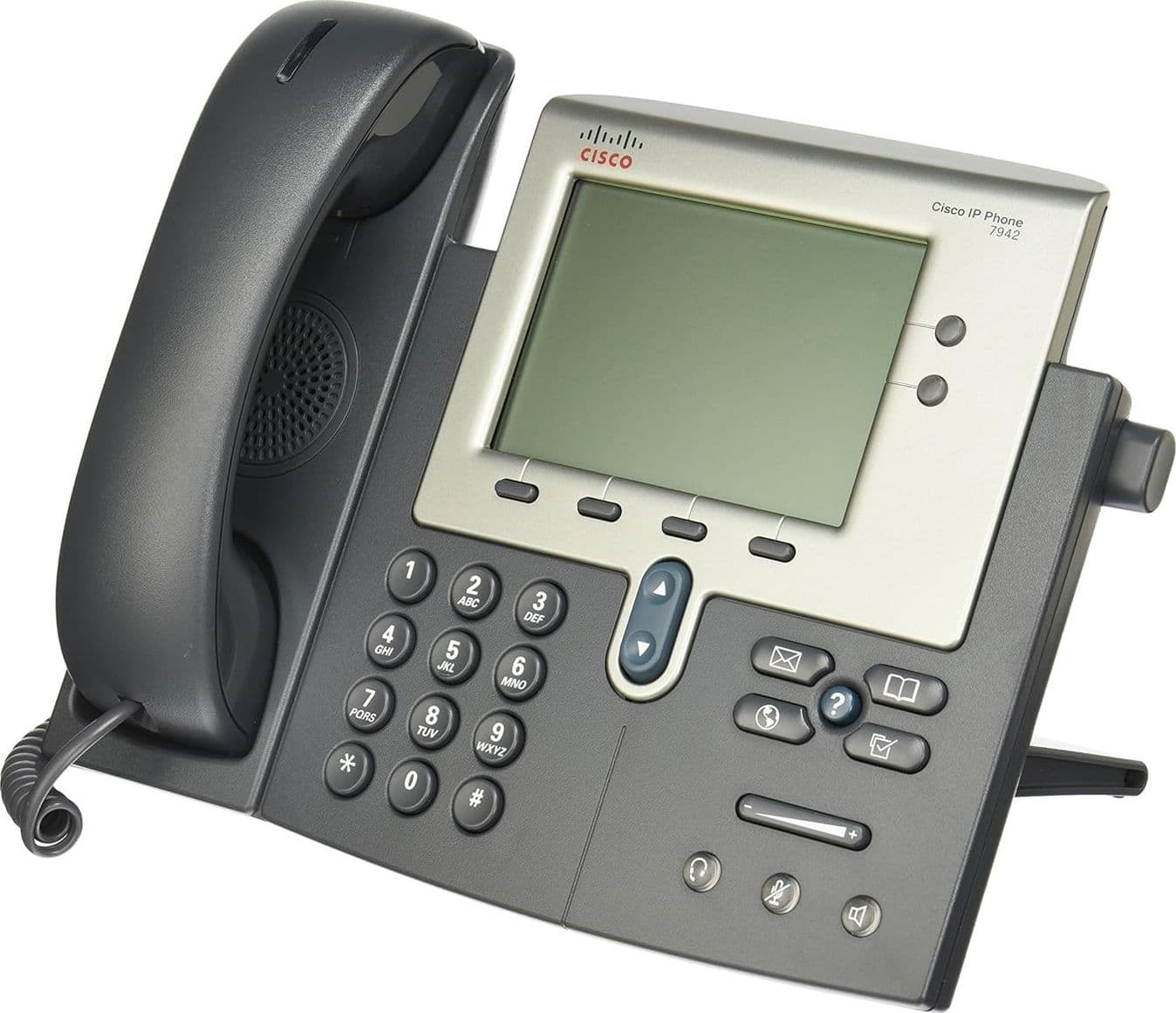 Cisco 7942 Telefono Voip IP per Aziende Ufficio Vivavoce Cornetta Display - Prodotto Usato privo di cavi e alimentatore
