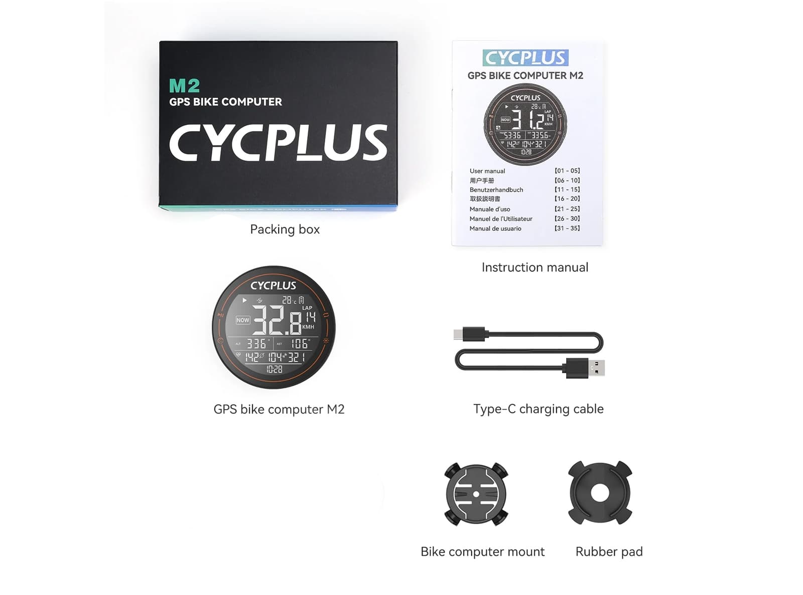 Computer da Bicicletta GPS Tachimetro Senza Fili Impermeabile IPX6 ANT+ Bluetooth 5.0 e Contachilometri con Cavo di Ricarica - 4