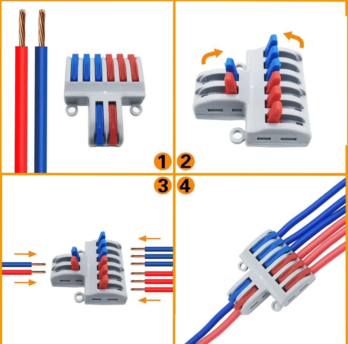 Connettori Elettrici Rapid 10 Pezzi SPL-42 10 Pezzi SPL-62 Morsetti Elettrici con Viti di Montaggio - 3