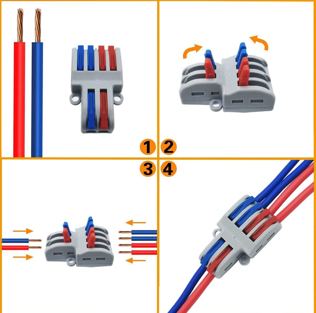 Connettori Elettrici Rapid 10 Pezzi SPL-42 10 Pezzi SPL-62 Morsetti Elettrici con Viti di Montaggio - 4