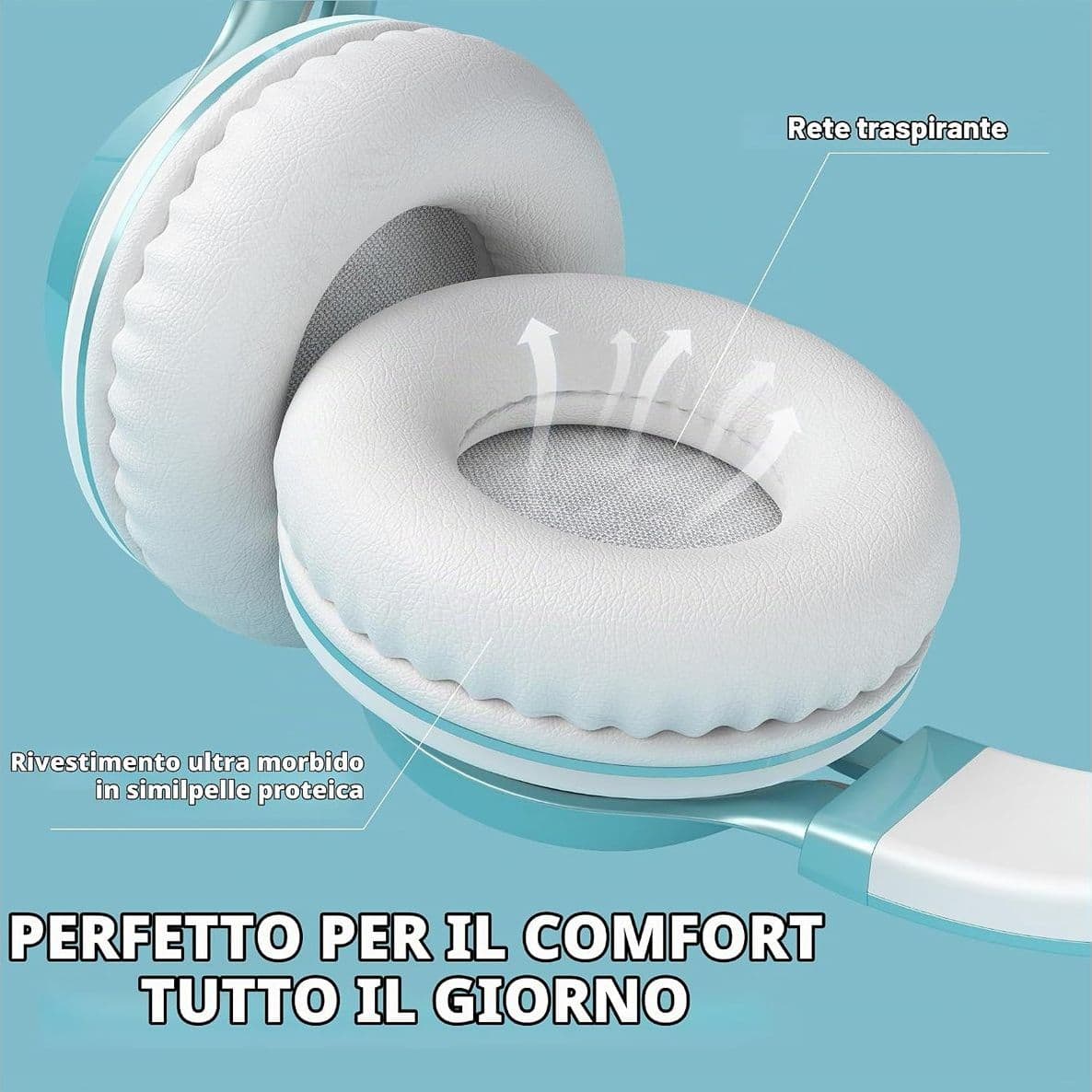 Cuffie Cablate con Microfono On Ear Pieghevoli Regolabili Controllo Volume Audio Stereo HD Jack da 3,5 mm per Chromebook Laptop Smartphone Studio Ufficio Viaggi - 3
