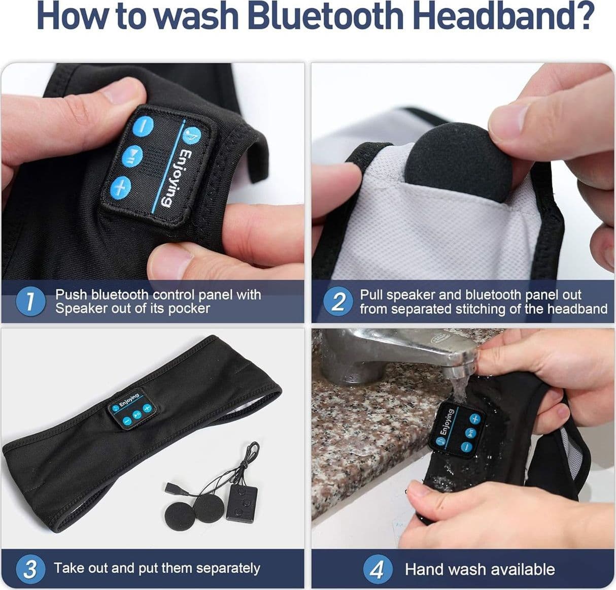 Cuffie Fascia Sportiva con Ultra Sottili HD Stereo Altoparlanti Perfette per Sport Traversine Laterali Viaggi Aerei Meditazione e Relax Unisex - 3