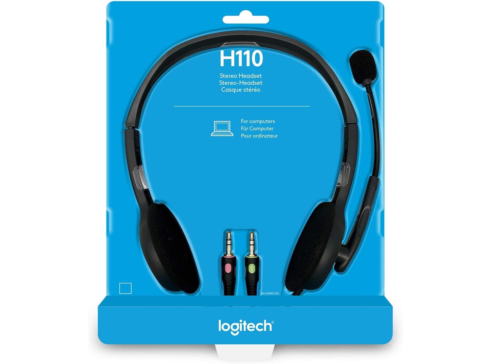 Cuffie Logitech H110 Cablate Stereo con Microfono Regolabile a Cancellazione del Rumore Doppio Jack Audio 3.5mm per PC Laptop e Computer Grigio - 3
