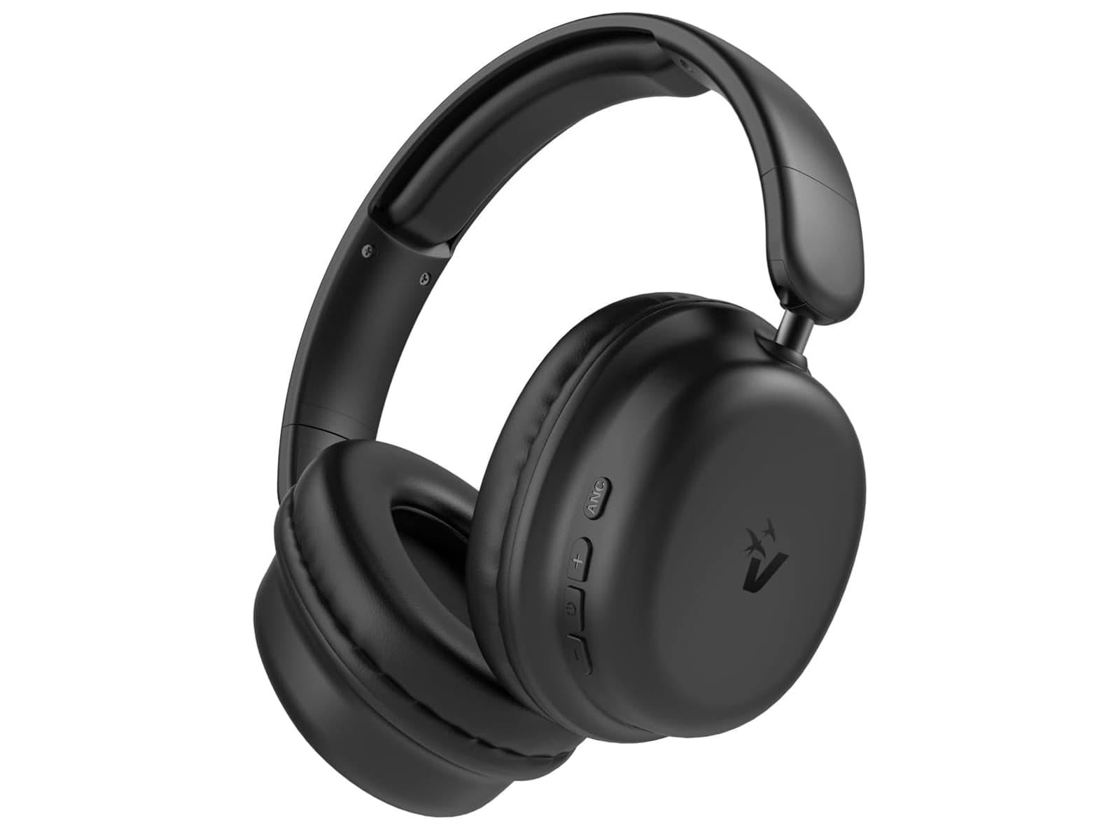 Cuffie Over Ear Wireless VulTech HBT-30BK Bluetooth 5.4 con Cancellazione Attiva del Rumore ANC Microfono Integrato Ingresso Aux Pieghevoli Ricarica USB-C Batteria 12 Ore Per Android e iOS Nero