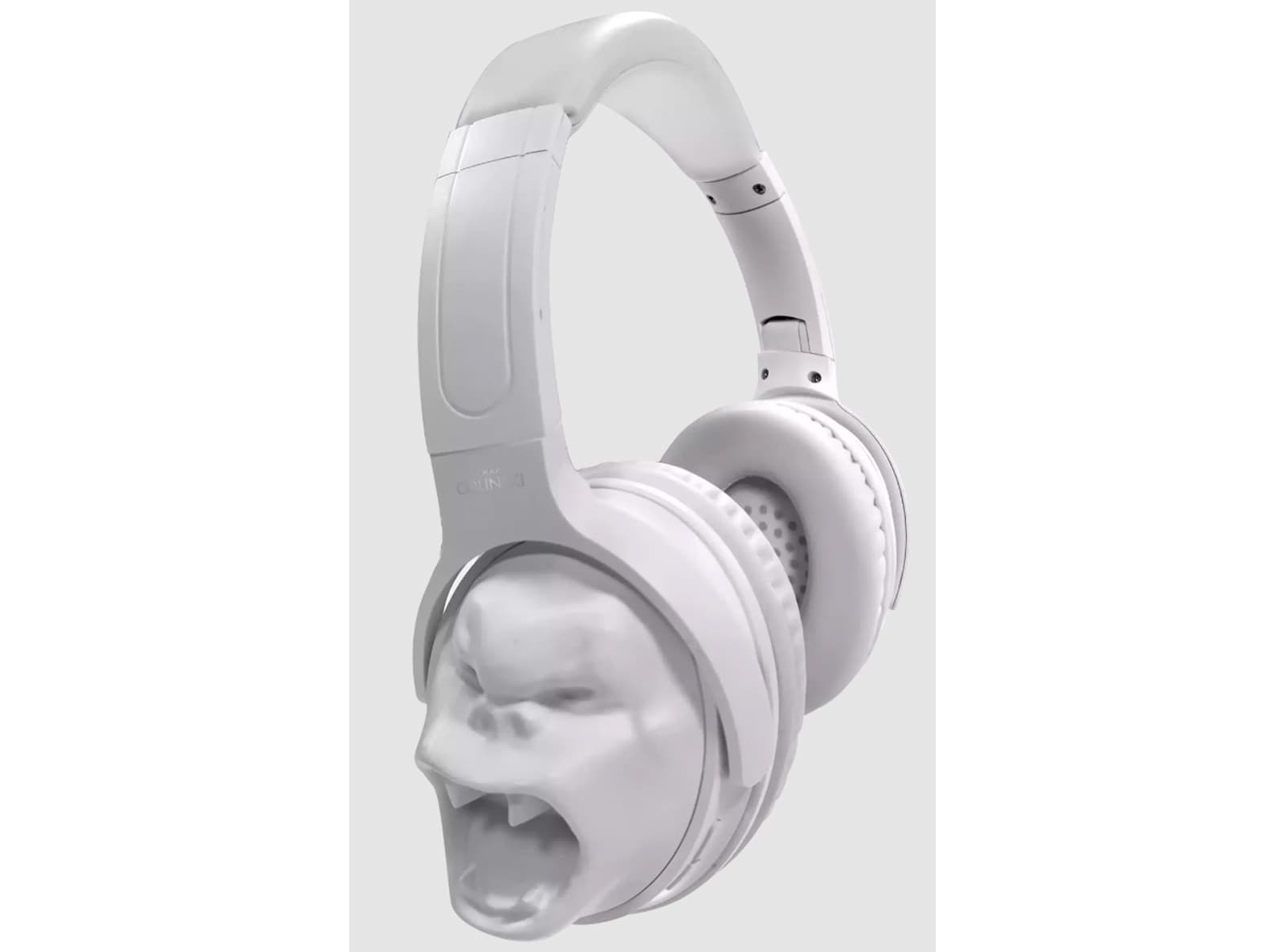 Cuffie Wireless KONG Richard Orlinski Casque Audio Bluetooth 5.1 Design a Facette con Microfono Integrato e Ingresso Aux Bianco Opaco - 2