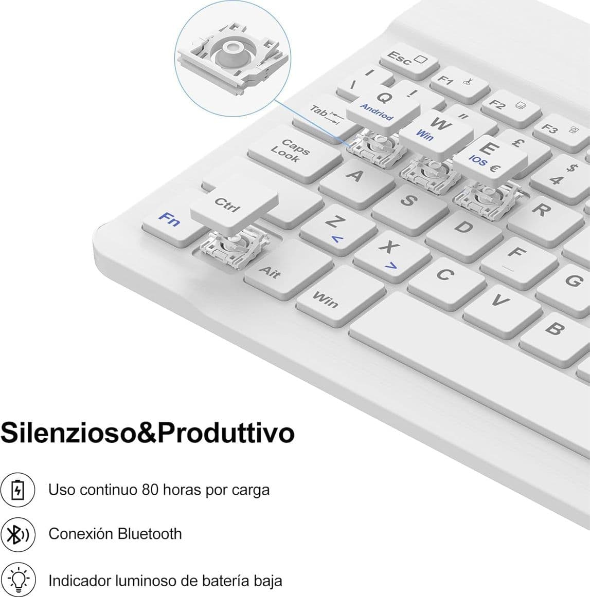 Custodia con Tastiera per iPad Air 11 Pollici M3 2025 e M2 2024 Bluetooth Rimovibile Layout Italiano per iPad Air 6 Generazione Verde Chiaro - 3