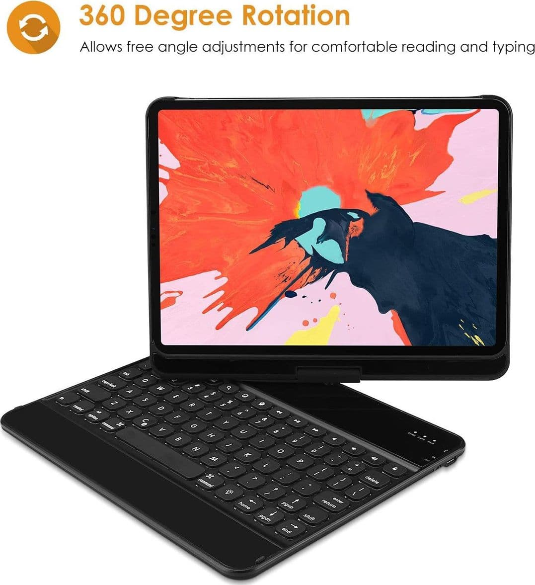 Custodia con Tastiera ProCase per iPad Pro 12.9 modello 2018 Cover Girevole a 360 Gradi con Adesivi per Tastiera Italiani in Dotazione - 3