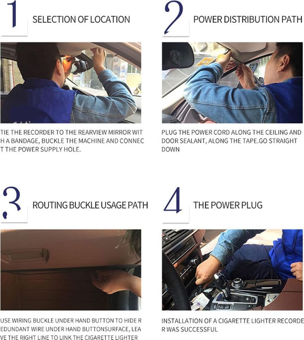 Dash Cam Anteriore E Posteriore Doppia Dash Cam Per Auto da 3 Pollici 1080p HD Registratore di Guida Intelligente Per Cruscotto con Sensore di Gravità con Rilevamento del Movimento - 2