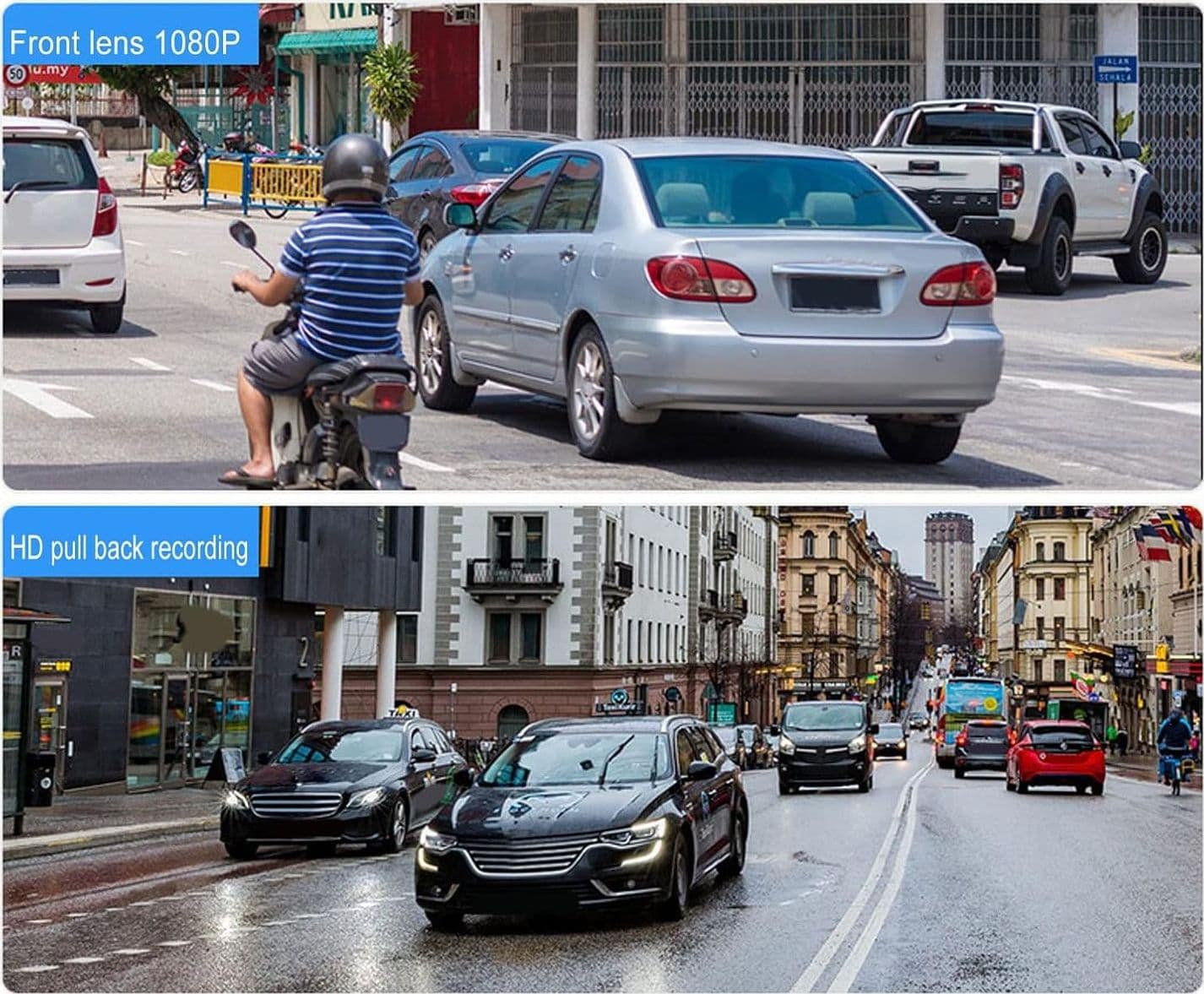 Dash Cam Anteriore E Posteriore Doppia Dash Cam Per Auto da 3 Pollici 1080p HD Registratore di Guida Intelligente Per Cruscotto con Sensore di Gravità con Rilevamento del Movimento - 4