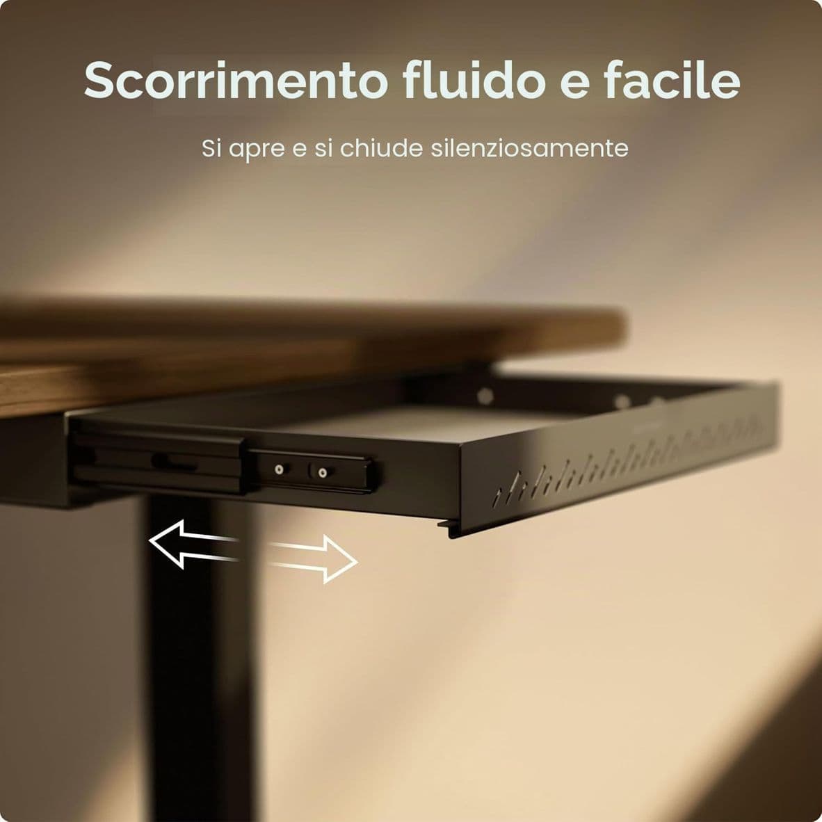 Desktronic Cassetto Sotto Scrivania in Metallo Organizzatore Nascosto Salvaspazio ad Alta Capacità Facile da Installare per Ufficio e Tavolo Toeletta Struttura Resistente - 3
