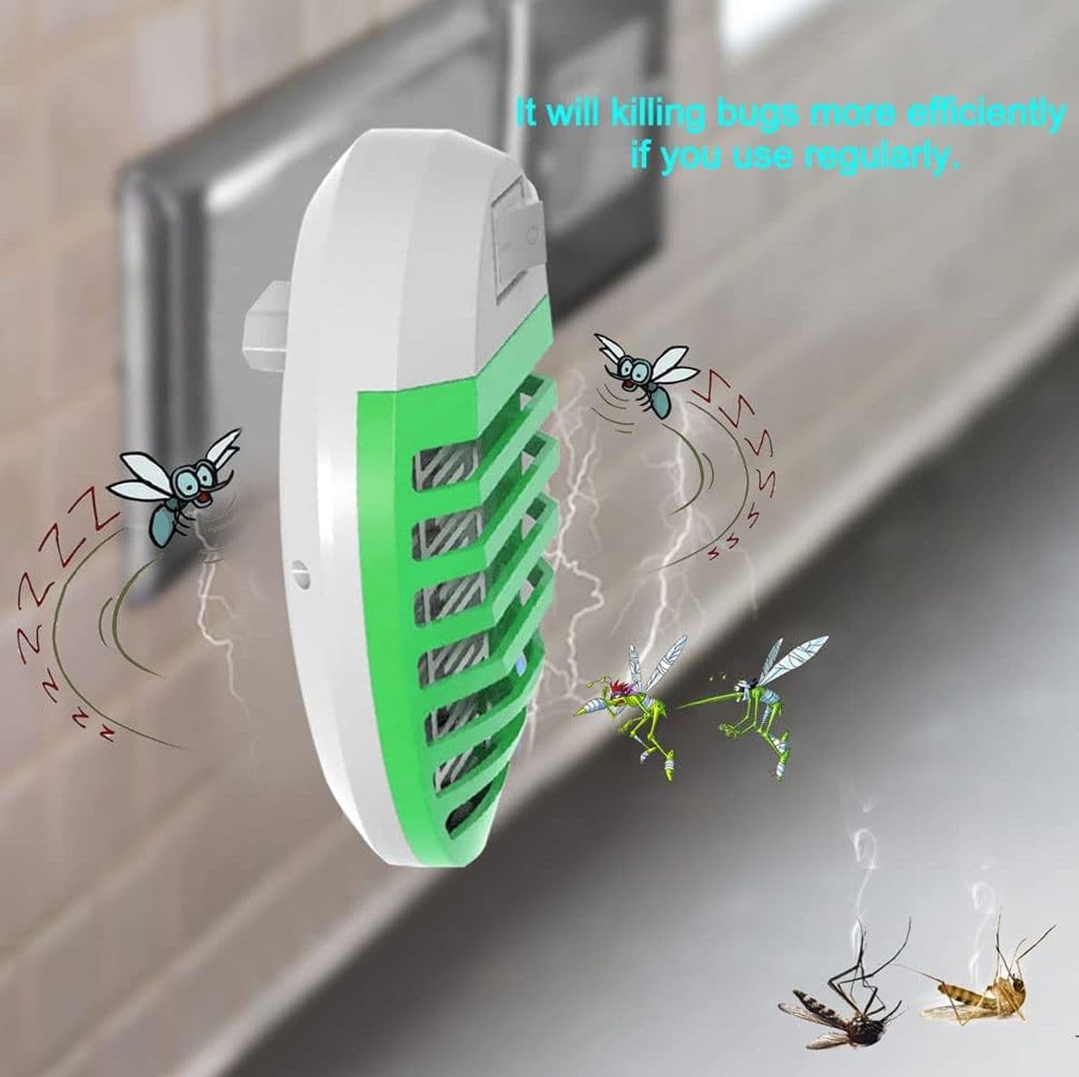 Elimina Zanzare Mosche e Falene 4 Lampade Antizanzare Elettriche da Presa - 4